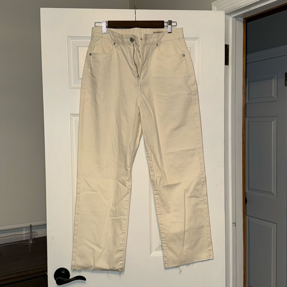 Blank NY Ribcage Straight Leg Milk Jeans w Raw Hem